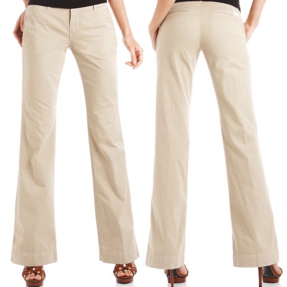 flare leg khaki pants